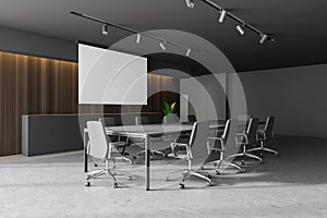 Moder stylish design conference room in office building. Mock up poster