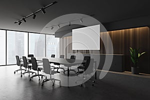 Moder stylish design conference room in office building. Mock up poster