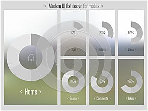 Moder UI flat design, blurred pattern vector