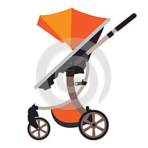 Moder vector Baby Stroller with new flat color design.