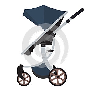 Moder vector Baby Stroller with new flat color design.
