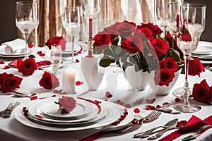MODERAN WEEDING TABLE SITTING generated by AI tool photo