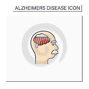 Moderate Alzheimer disease color icon