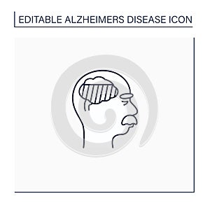 Moderate Alzheimer disease line icon