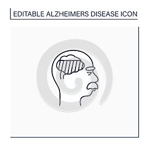 Moderate Alzheimer disease line icon photo