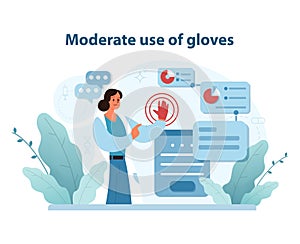 Moderate use of gloves. A