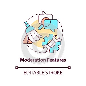 Moderation features concept icon