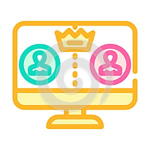 moderator control color icon vector illustration
