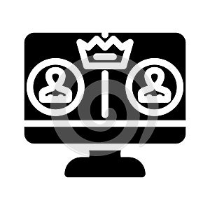 moderator control glyph icon vector illustration