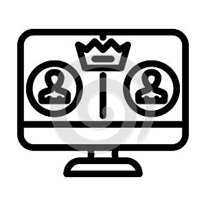 moderator control line icon vector illustration