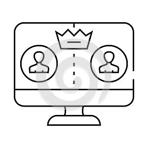 moderator control line icon vector illustration