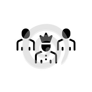 Black solid icon for Moderator, mediator and middleman photo