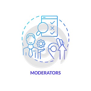 Moderators blue gradient concept icon