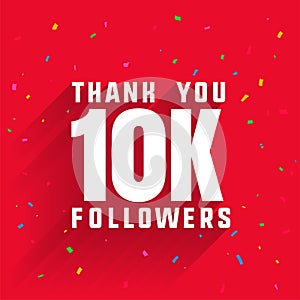 modern 10k social media followers celebration background with confetti