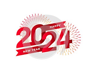 modern 2024 new year event background with firework burst