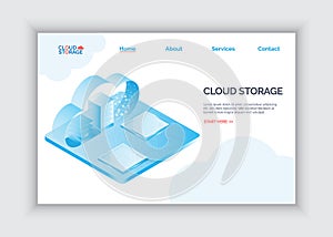 Modern 3d flat design isometric for cloud service