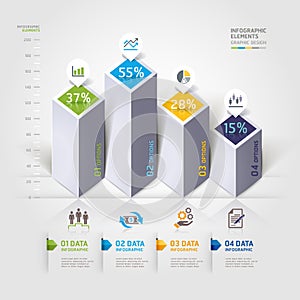 Modern 3d infographics options.