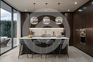 A modern 3D kitchen design presented in professional advertisinggraphy