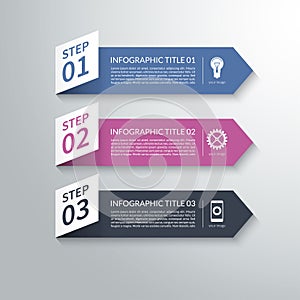 Modern 3d paper arrow infographic design elements