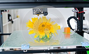 Modern 3D printing. 3d printer mechanism working during the processes.
