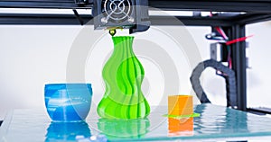 Modern 3D printing. 3d printer mechanism working yelement design of the device during the processes.