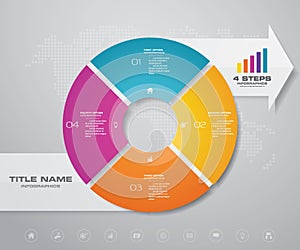 Modern 4 steps pie chart/ circle chart with arrow infographics design element.