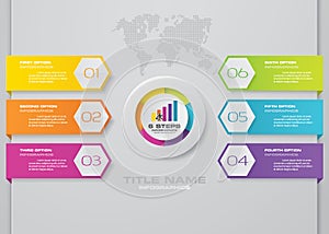 Modern 6 options presentation business infographics template