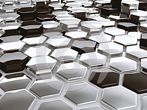 Modern abstract 3D architectural design hexagonal pattern