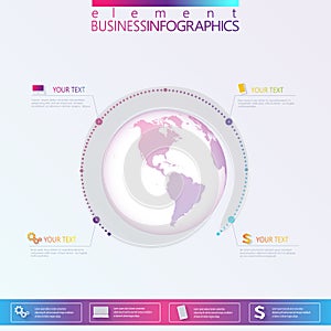 Modern Abstract 3D network template infographic with place for your text. Can be used for workflow layout, diagram, chart, number