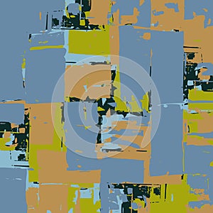 Modern Abstract Art - Vector Illustration From Original Contemporary Painting Square Colorful Composition