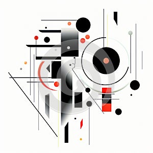 Suprematism Vector: Abstract Geometric Artwork In Black And Red photo