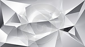Abstract Geometric Low Poly White and Gray Background With Triangles