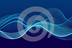 Abstract blue wave lines for smooth flowing technology background.