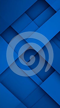 Modern abstract blue background with overlapping geometric layers and dynamic shadows for visual depth