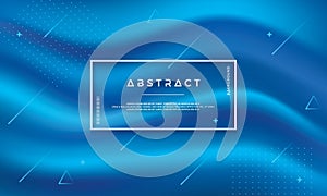 Modern abstract blue flow vector background. Dynamic Blue wave background. Text and design elements can be edited.Print