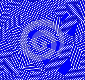 Modern abstract blue tile with polygonal line elements, seamless vector background