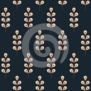 Modern abstract botanical pattern. Minimalist nordic seamless pattern.