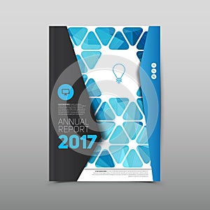 Modern abstract brochure, flyer design template, blue book with