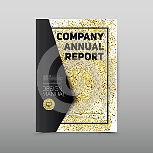 Modern abstract brochure, flyer design template, gold glitters b