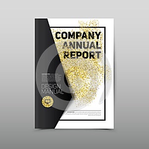 Modern abstract brochure, flyer design template, gold glitters b