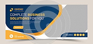 Modern abstract business service representation social media and web cover banner template