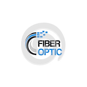Modern Abstract Colorful FIBER OPTIC logo design