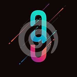 Modern abstract colorful number. Dynamic liquid ink splashes number. Vector design element for your art. Number 9 photo