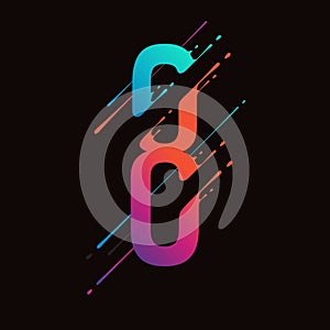Modern abstract colorful number. Dynamic liquid ink splashes number. Vector design element for your art. Number 8 photo