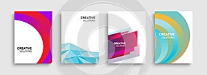 Modern abstract covers set. Cool gradient shapes composition. vector illustration