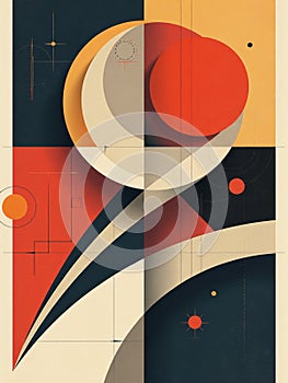 Geometric Abstract Futuristic Composition