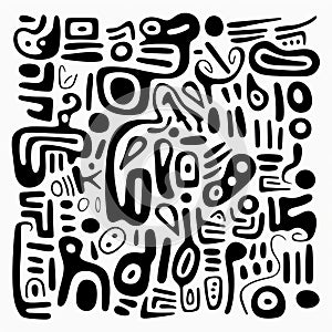 Modern Abstract Doodle Drawing: Simple Doodle Poster With Dynamic Lettering