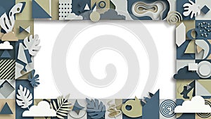 Creative Abstract Frame with Geometric Shapes.