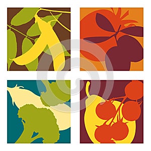 Modern abstract fruit and vegetable designs