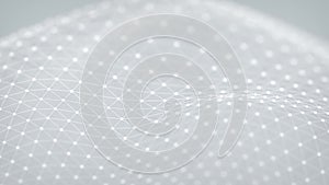Modern abstract geometric background of an animated wavy mesh